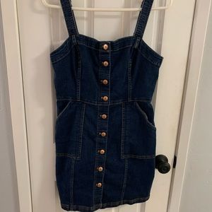 Women’s mini denim dress.